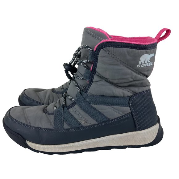 SOREL Womens Sz 6 Whitney Ii Gray Winter Snow Boots Lace Up Waterproof - Picture 1 of 13